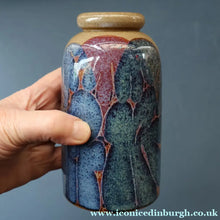 Load image into Gallery viewer, STUDIO POTTERY. Pretty Vase with Abstract Floral Motifs. Crich Pottery (Diana Worthy)
