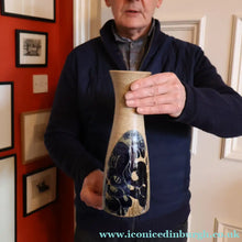 Load image into Gallery viewer, STUDIO POTTERY. Tall Vase with Abstract Floral Motifs. Crich Pottery (Diana Worthy)

