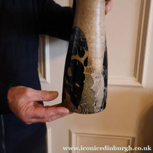 Load image into Gallery viewer, STUDIO POTTERY. Tall Vase with Abstract Floral Motifs. Crich Pottery (Diana Worthy)
