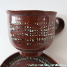 Load image into Gallery viewer, STUDIO POTTERY. Treacle Glaze Cup and Saucer by David Lloyd Jones (1928-1994)

