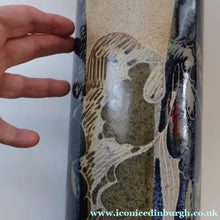 Load image into Gallery viewer, STUDIO POTTERY. Very Tall Vase with Abstract Floral Motifs. Crich Pottery (Diana Worthy)
