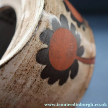 Load image into Gallery viewer, STUDIO POTTERY. Vintage 1960s Teapot with Sunflower Pattern &amp; Cane Handle by Briglin Pottery
