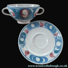 Load image into Gallery viewer, ALDERMASTON Pottery Twin Handled Cup and Saucer by Edgar Campden
