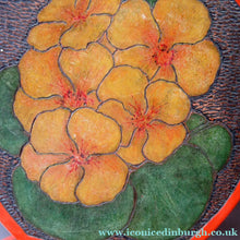 Load image into Gallery viewer, Art Nouveau Poker Work Dressing Table Set Nasturtium Flowers 1900ss
