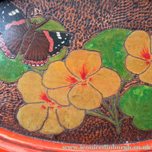 Load image into Gallery viewer, Art Nouveau Poker Work Dressing Table Set Nasturtium Flowers 1900ss
