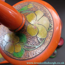 Load image into Gallery viewer, Art Nouveau Poker Work Dressing Table Set Nasturtium Flowers 1900ss
