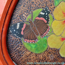 Load image into Gallery viewer, Art Nouveau Poker Work Dressing Table Set Nasturium Flowers 1900s
