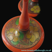 Load image into Gallery viewer, Art Nouveau Poker Work Dressing Table Set Nasturtium Flowers 1900ss
