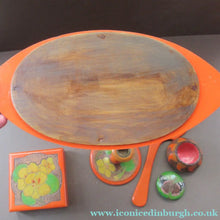 Load image into Gallery viewer, Art Nouveau Poker Work Dressing Table Set Nasturtium Flowers 1900ss
