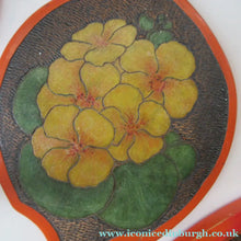 Load image into Gallery viewer, Art Nouveau Poker Work Dressing Table Set Nasturtium Flowers 1900ss
