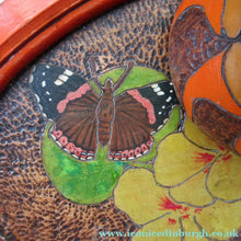 Load image into Gallery viewer, Art Nouveau Poker Work Dressing Table Set Nasturium Flowers 1900s
