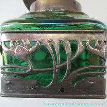 Load image into Gallery viewer, Antique 1900s Loetz Carl Stolzle Glass Inkwell Art Nouveau Waterlilies
