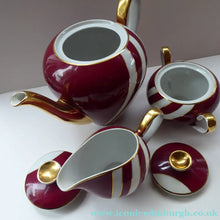 Load image into Gallery viewer, 1950s Polish Cmielow Harlequin Pattern Teapot, Milk Jug and Sugar Bowl
