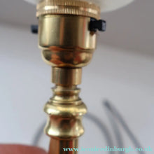 Load image into Gallery viewer, Stylish 1920s / 1930s Decorative Brass Table Lamp with Glass Shade. Re-wired
