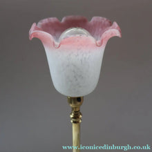 Load image into Gallery viewer, Stylish 1920s / 1930s Decorative Brass Table Lamp with Glass Shade. Re-wired
