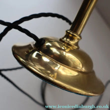 Load image into Gallery viewer, Stylish 1920s / 1930s Decorative Brass Table Lamp with Glass Shade. Re-wired
