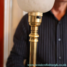 Load image into Gallery viewer, Stylish 1920s / 1930s Decorative Brass Table Lamp with Glass Shade. Re-wired
