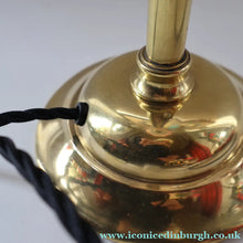 Load image into Gallery viewer, Stylish 1920s / 1930s Decorative Brass Table Lamp with Glass Shade. Re-wired
