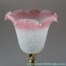 Load image into Gallery viewer, Stylish 1920s / 1930s Decorative Brass Table Lamp with Glass Shade. Re-wired
