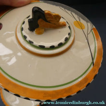 Load image into Gallery viewer, Stylish 1930s Art Deco Lidded Serving Bowl &amp; Plate BURLEIGH WARE. Rare Handpainted DAWN Pattern
