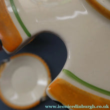 Load image into Gallery viewer, Stylish 1930s Art Deco Lidded Serving Bowl &amp; Plate BURLEIGH WARE. Rare Handpainted DAWN Pattern
