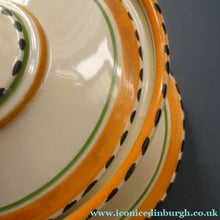Load image into Gallery viewer, Stylish 1930s Art Deco Lidded Serving Bowl &amp; Plate BURLEIGH WARE. Rare Handpainted DAWN Pattern
