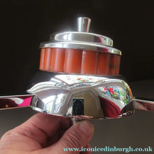 Load image into Gallery viewer, Vintage 1930s Art Deco Pendant Light Fitting. Chrome, Bakelite and Three Glass Shades
