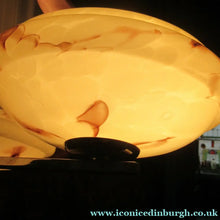 Load image into Gallery viewer, Vintage 1930s Art Deco Pendant Light Fitting. Chrome, Bakelite and Three Glass Shades

