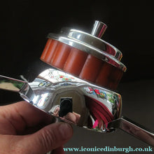 Load image into Gallery viewer, Vintage 1930s Art Deco Pendant Light Fitting. Chrome, Bakelite and Three Glass Shades
