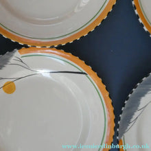 Load image into Gallery viewer, 1930s Art Deco Set of Six Side Plates BURLEIGH WARE. Rare Handpainted DAWN Pattern . 8 inches diameter
