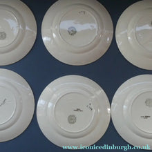 Load image into Gallery viewer, 1930s Art Deco Set of Six Side Plates BURLEIGH WARE. Rare Handpainted DAWN Pattern . 8 inches diameter
