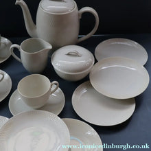 Load image into Gallery viewer, Stylish 1960s Danish Complete ROYAL COPENHAGEN Coffee Set. Six Settings Plus Side Plates. WHEAT Pattern
