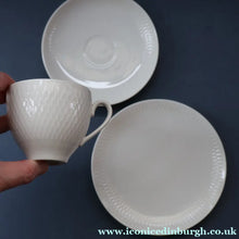 Load image into Gallery viewer, Stylish 1960s Danish Complete ROYAL COPENHAGEN Trio. Cup, Saucer and Coffee Cup; WHEAT Pattern 
