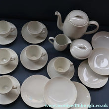 Load image into Gallery viewer, Stylish 1960s Danish Complete ROYAL COPENHAGEN Coffee Set. Six Settings Plus Side Plates. WHEAT Pattern
