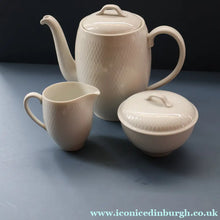 Load image into Gallery viewer, Stylish 1960s Danish Complete ROYAL COPENHAGEN Coffee Set. Six Settings Plus Side Plates. WHEAT Pattern
