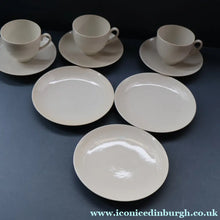 Load image into Gallery viewer, Stylish 1960s Danish Complete ROYAL COPENHAGEN Trio. Cup, Saucer and Coffee Cup; WHEAT Pattern 
