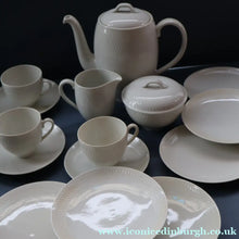 Load image into Gallery viewer, Stylish 1960s Danish Complete ROYAL COPENHAGEN Coffee Set. Six Settings Plus Side Plates. WHEAT Pattern
