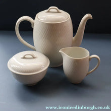 Load image into Gallery viewer, Stylish 1960s Danish Complete ROYAL COPENHAGEN Coffee Set. Six Settings Plus Side Plates. WHEAT Pattern
