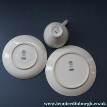 Load image into Gallery viewer, Stylish 1960s Danish Complete ROYAL COPENHAGEN Trio. Cup, Saucer and Coffee Cup; WHEAT Pattern 
