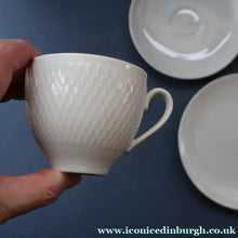 Load image into Gallery viewer, Stylish 1960s Danish Complete ROYAL COPENHAGEN Coffee Set. Six Settings Plus Side Plates. WHEAT Pattern

