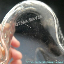 Load image into Gallery viewer, Stylish 1960s FINNISH Shallow Clear Glass SAVOY Vase. Iconic Mid Century Design by Alvar Aalto for Iittala, Finland. With acid etched signature
