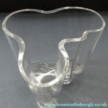 Load image into Gallery viewer, Stylish 1960s FINNISH Shallow Clear Glass SAVOY Vase. Iconic Mid Century Design by Alvar Aalto for Iittala, Finland. With acid etched signature
