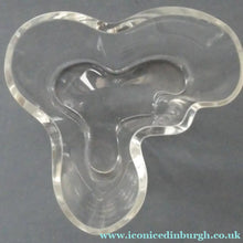 Load image into Gallery viewer, Stylish 1960s FINNISH Shallow Clear Glass SAVOY Vase. Iconic Mid Century Design by Alvar Aalto for Iittala, Finland. With acid etched signature
