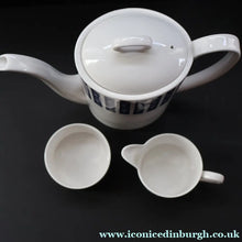 Load image into Gallery viewer, Stylish 1960s SUSIE COOPER for WEDGWOOD. Complete Bone China Coffee Set. Rare MERCURY Pattern. All Perfect
