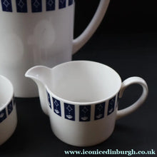 Load image into Gallery viewer, Stylish 1960s SUSIE COOPER for WEDGWOOD. Complete Bone China Coffee Set. Rare MERCURY Pattern. All Perfect
