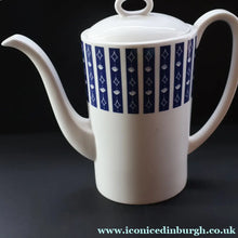 Load image into Gallery viewer, Stylish 1960s SUSIE COOPER for WEDGWOOD. Complete Bone China Coffee Set. Rare MERCURY Pattern. All Perfect
