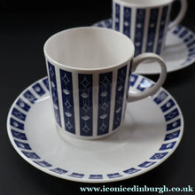 Load image into Gallery viewer, Stylish 1960s SUSIE COOPER for WEDGWOOD. Complete Bone China Coffee Set. Rare MERCURY Pattern. All Perfect
