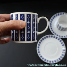 Load image into Gallery viewer, Stylish 1960s SUSIE COOPER for WEDGWOOD. Complete Bone China Coffee Set. Rare MERCURY Pattern. All Perfect
