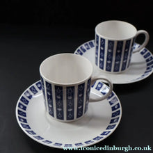 Load image into Gallery viewer, Stylish 1960s SUSIE COOPER for WEDGWOOD. Complete Bone China Coffee Set. Rare MERCURY Pattern. All Perfect
