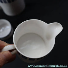 Load image into Gallery viewer, Stylish 1960s SUSIE COOPER for WEDGWOOD. Complete Bone China Coffee Set. Rare MERCURY Pattern. All Perfect
